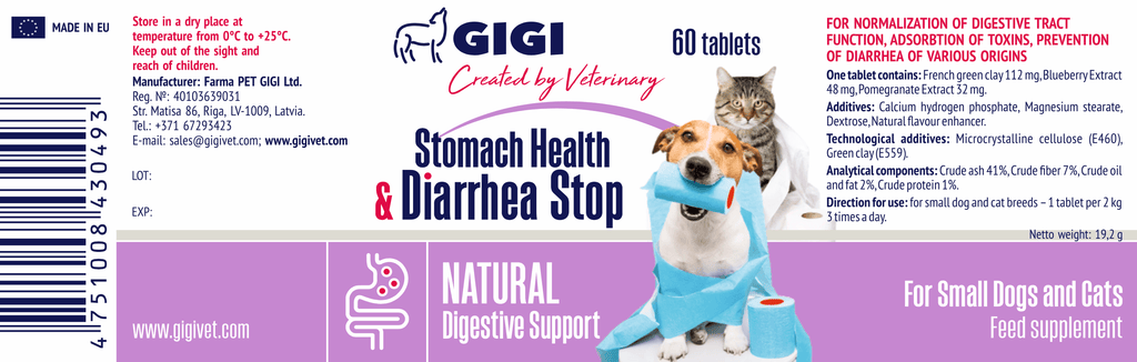 Natural stomach health remedy for cat and dog