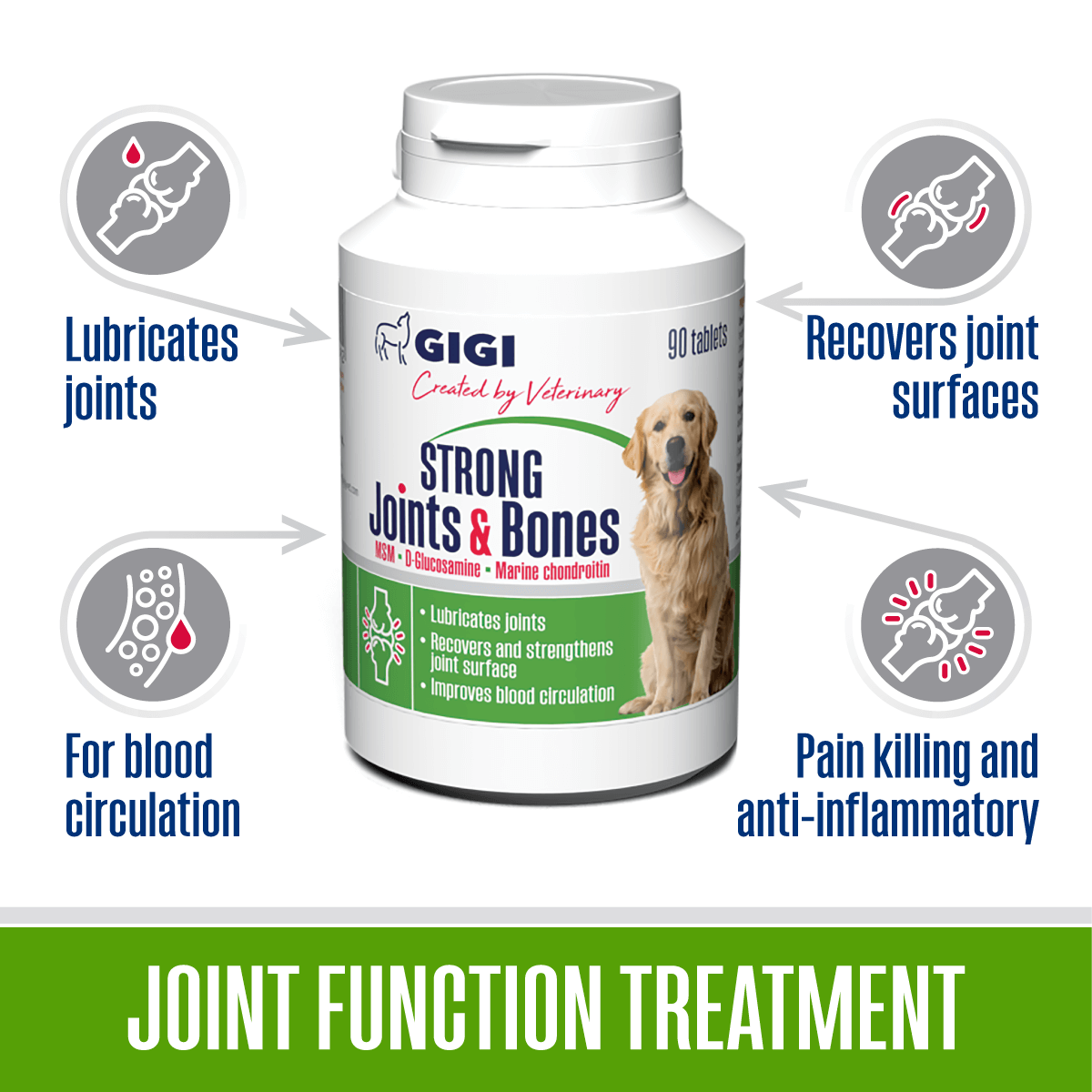 Strong Joints and Bones GIGI VET Dog Joint and Bone Supplement